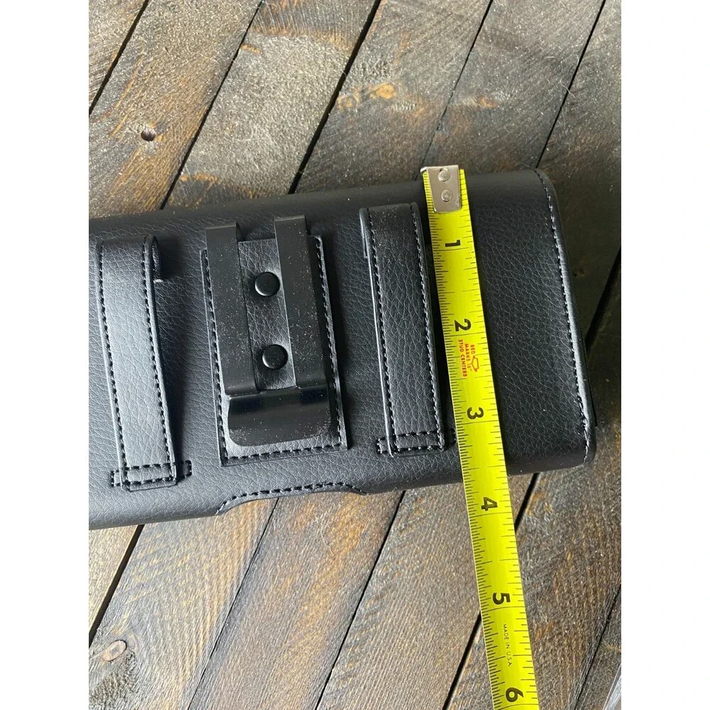 ACCKUO Black Leather Phone Holster For Samsung Galaxy S20–S25 Ultra